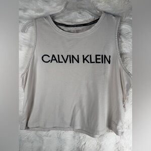 Calvin Klein Light Cream Tank with Black Logo